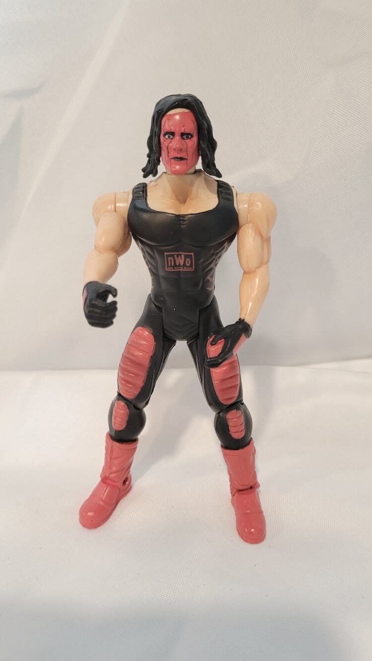 Sting nWo Wolfpac WCW Wrestling Action Figure Red Black Face Paint Vintage Loose